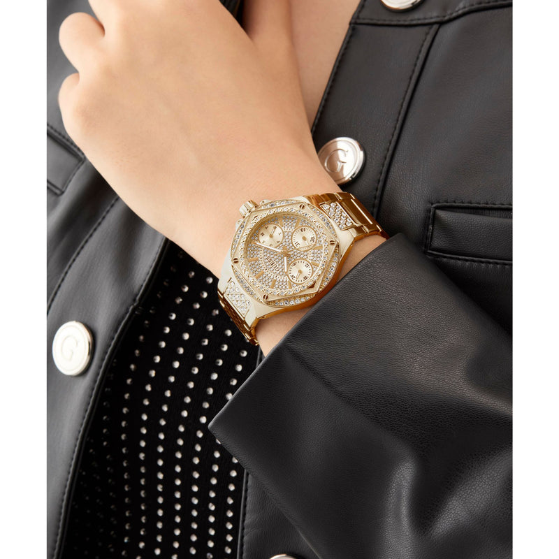 Guess Envy Champagne Round Dial Quartz Analog Women Watch Watch Guess