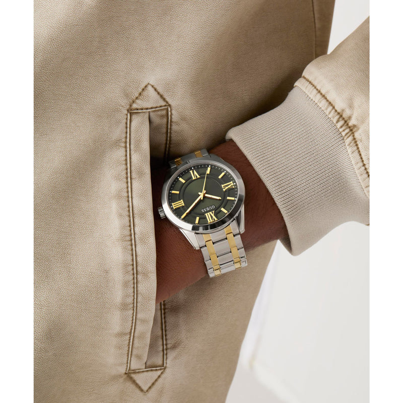 Guess Elliot Green Round Dial Quartz Analog Men Watch Watch Guess