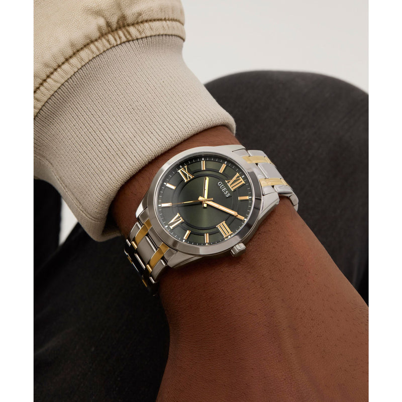 Guess Elliot Green Round Dial Quartz Analog Men Watch Watch Guess