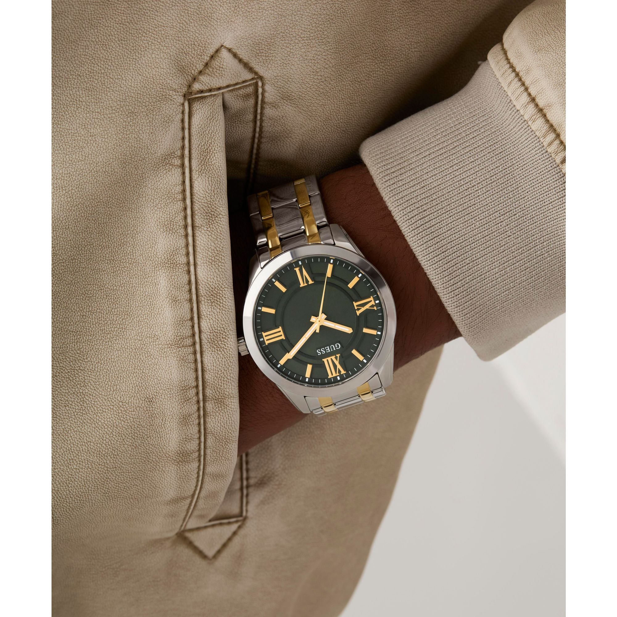 Guess Elliot Green Round Dial Quartz Analog Men Watch