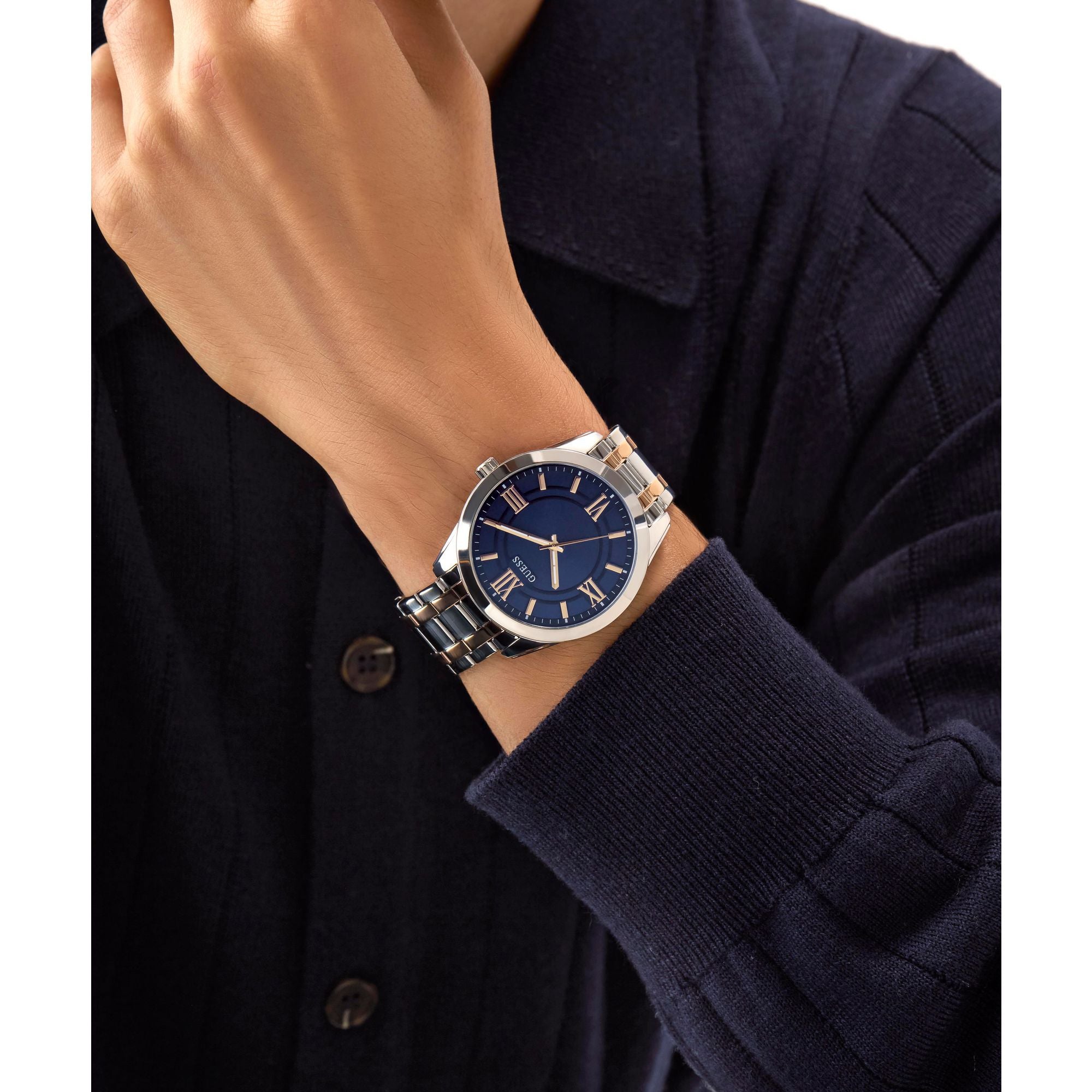 Guess Elliot Blue Round Dial Quartz Analog Men Watch