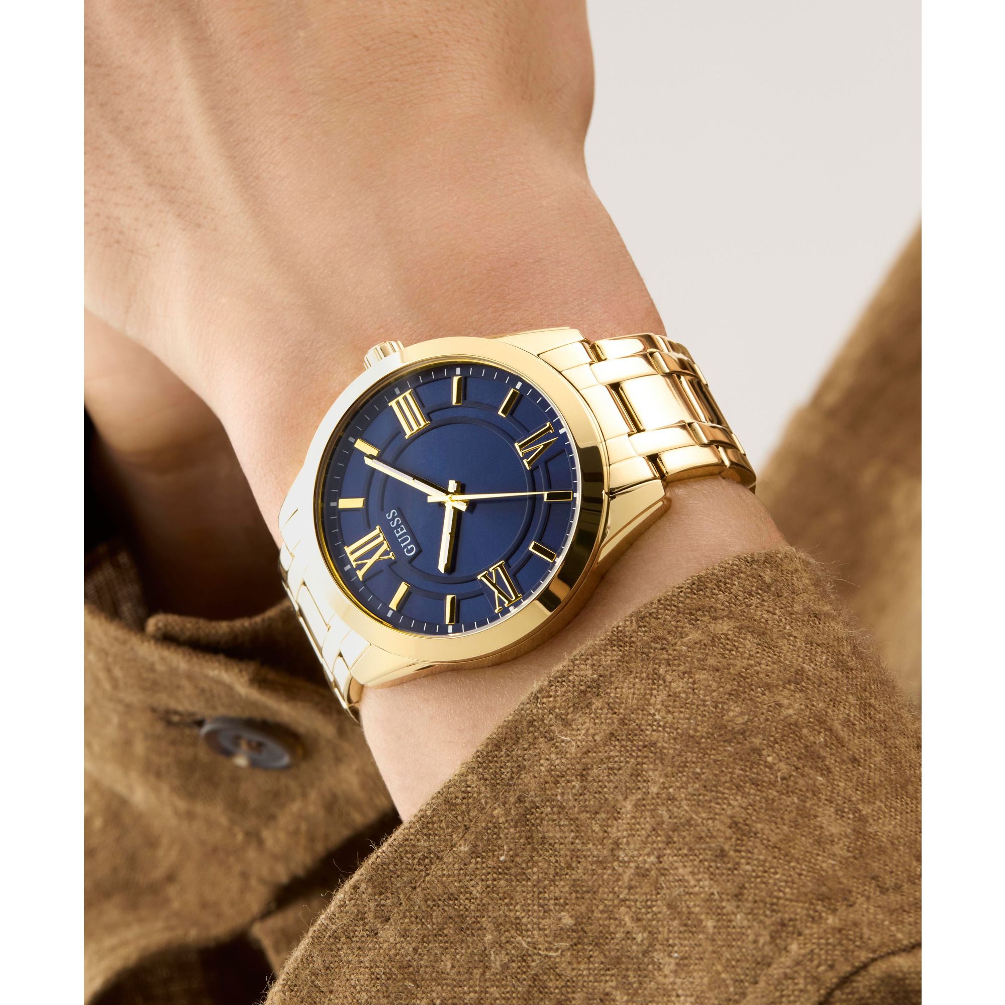 Guess Elliot Blue Round Dial Quartz Analog Men Watch
