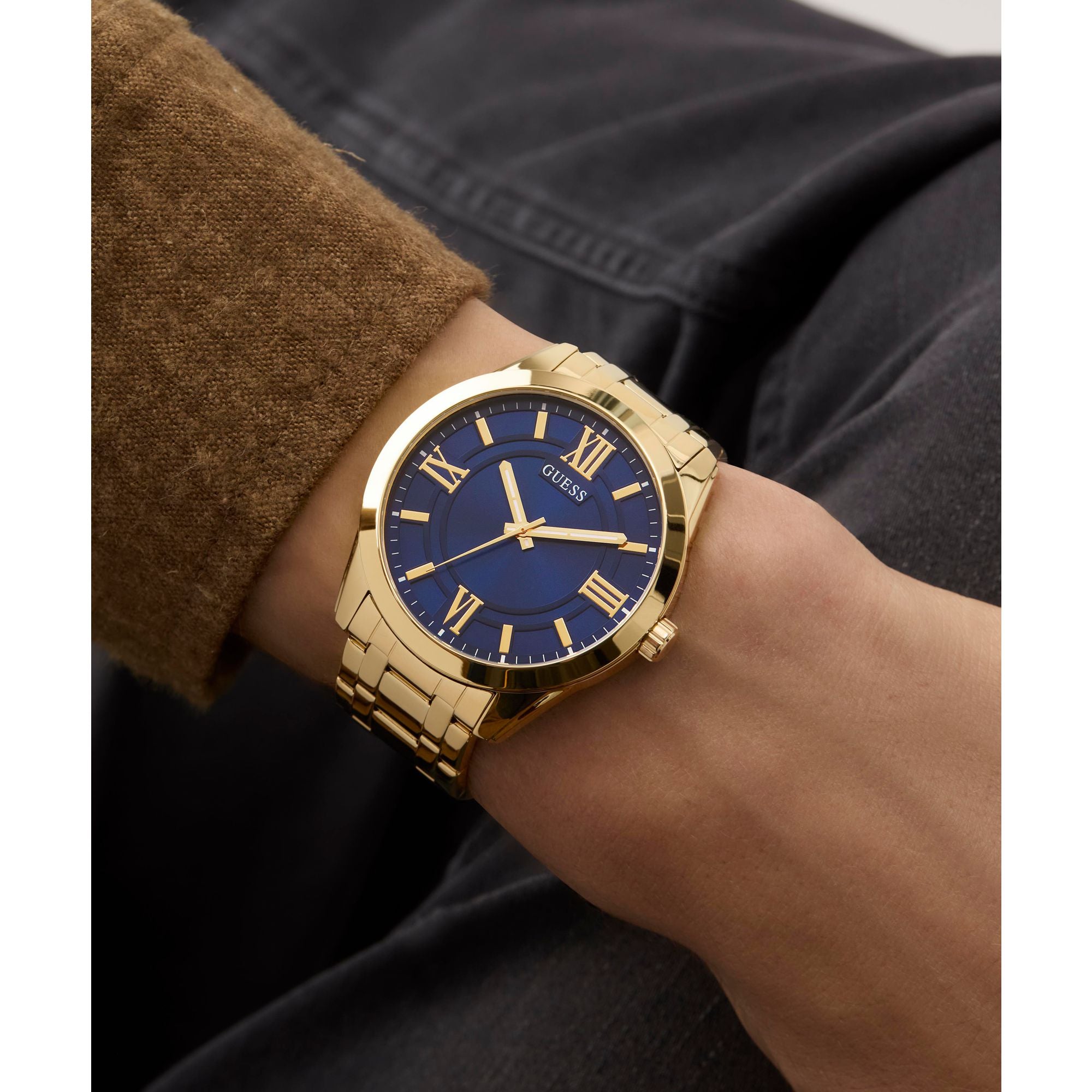 Guess Elliot Blue Round Dial Quartz Analog Men Watch