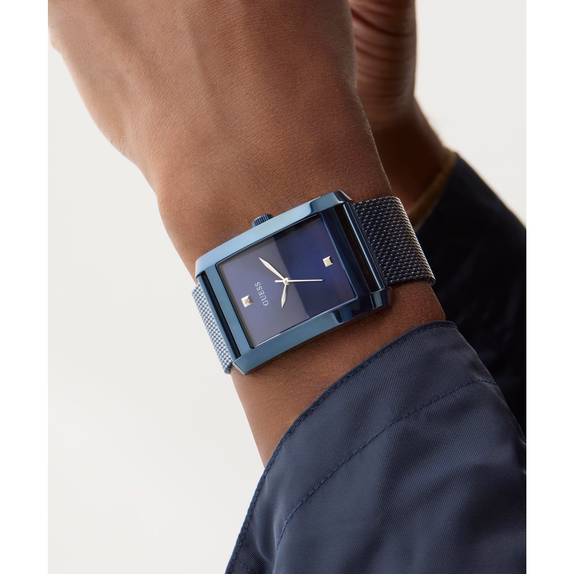 Guess Clyde Blue Rectangle Dial Quartz Analog Men Watch