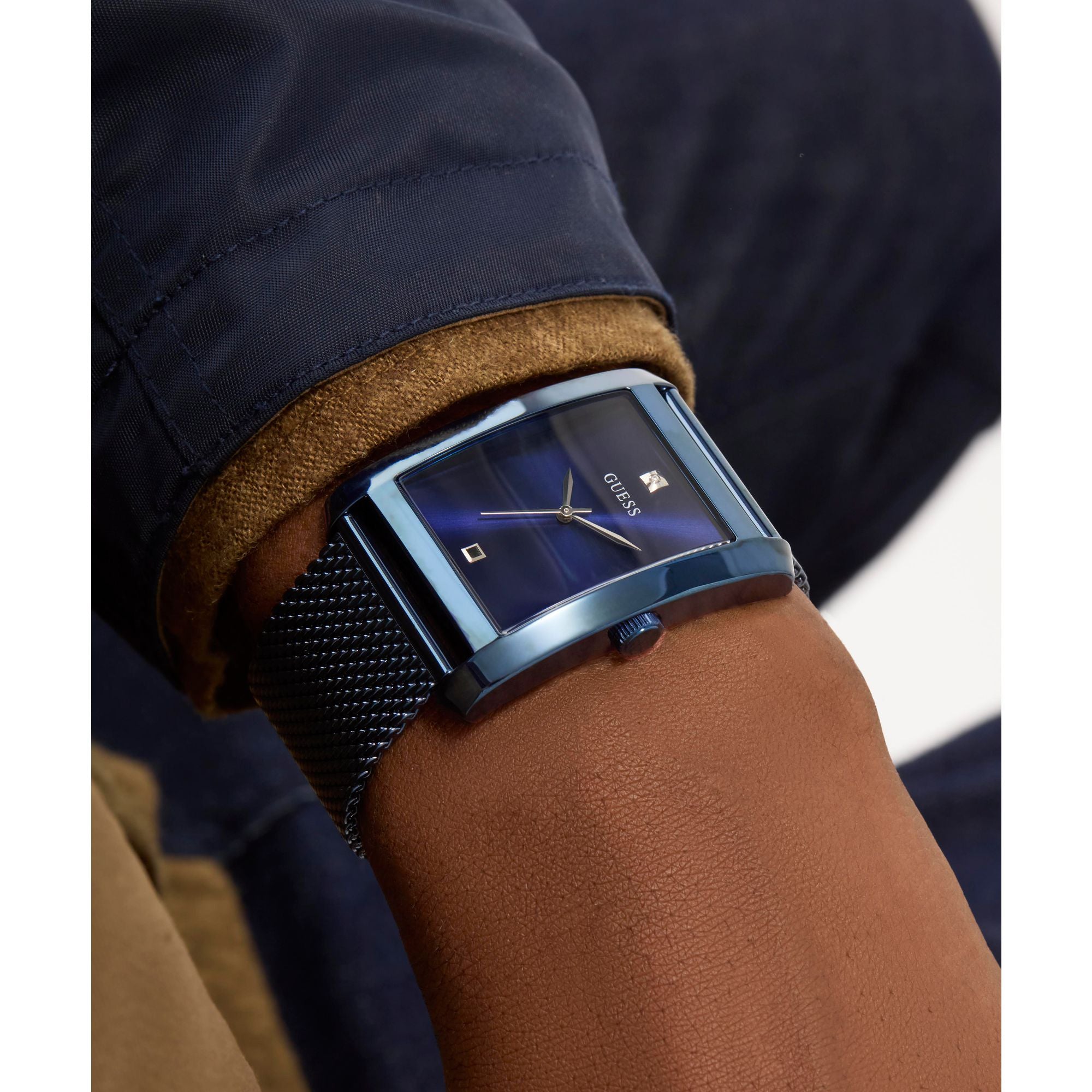 Guess Clyde Blue Rectangle Dial Quartz Analog Men Watch