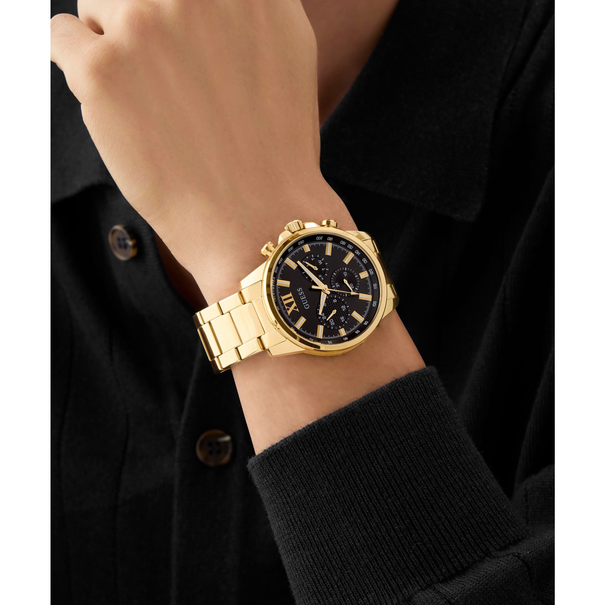 Guess Walker Black Round Dial Quartz Analog Men Watch