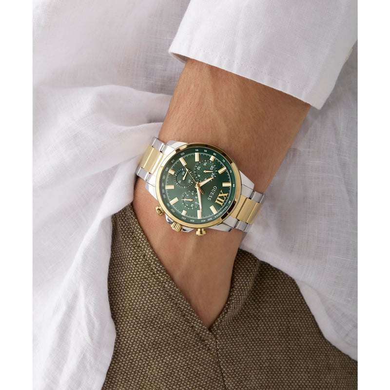 Guess Walker Green Round Dial Quartz Analog Men Watch Watch Guess