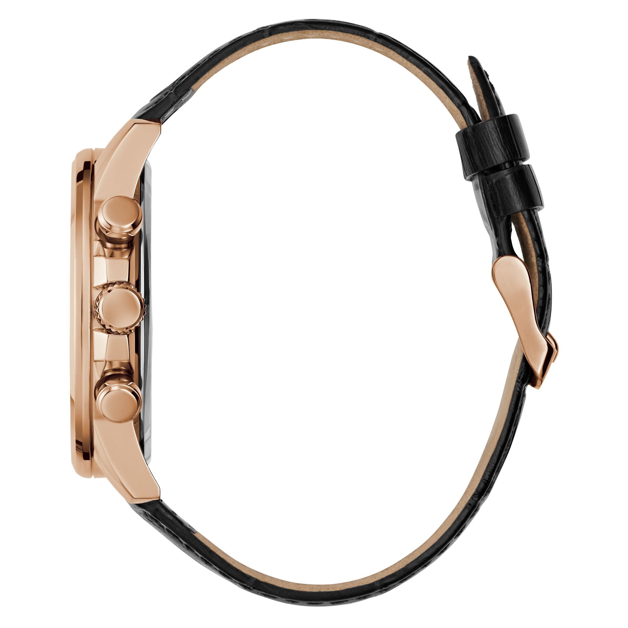 Guess Walker Leather Black Round Dial Quartz Analog Men Watch