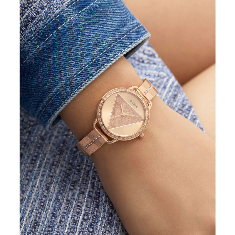 Guess Tri Bellini Rose Gold Round Dial Quartz Analog Women Watch Watch Guess