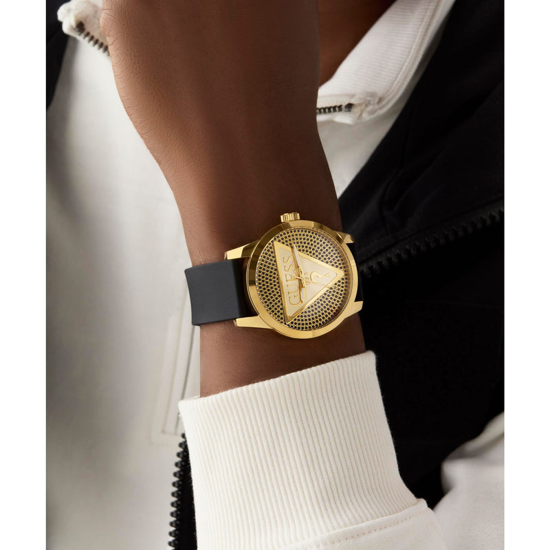 Guess Badge Black Round Dial Quartz Analog Men Watch Watch Guess