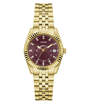Guess Round 34mm Burgundy Dial Analog Women Watch - GW0936L2 Watch Guess