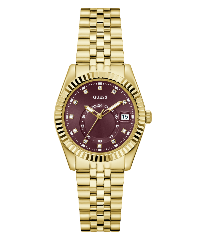Guess Round 34mm Burgundy Dial Analog Women Watch - GW0936L2 Watch Guess