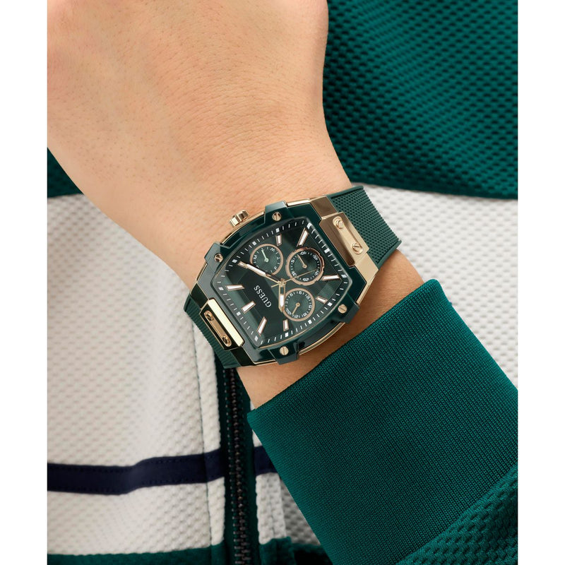Guess Rectangle 44mm Green Dial Analog Men Watch - GW0956G6 Watch Guess