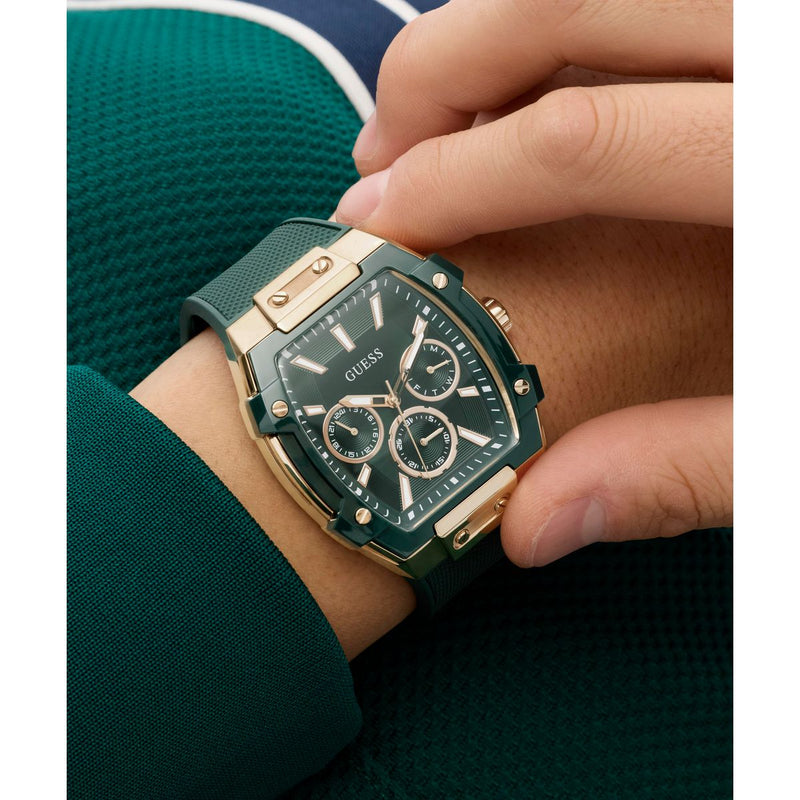 Guess Rectangle 44mm Green Dial Analog Men Watch - GW0956G6 Watch Guess
