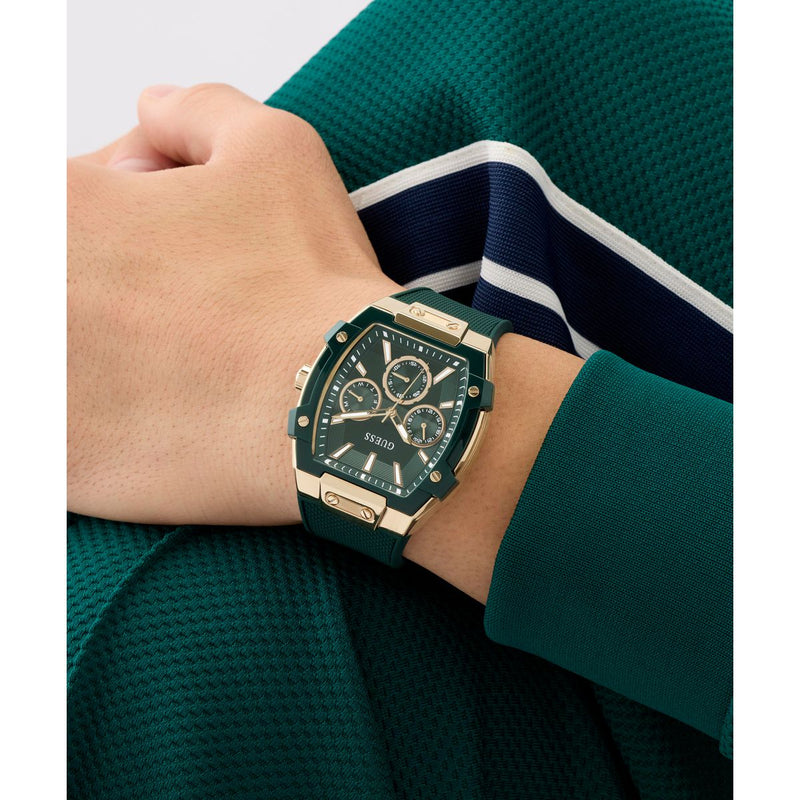 Guess Rectangle 44mm Green Dial Analog Men Watch - GW0956G6 Watch Guess