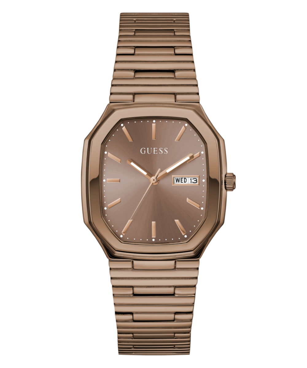 Guess Oliver Bronze-Tone Rectangle Quartz Men Watch Watch Guess