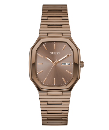 Guess Oliver Bronze-Tone Rectangle Quartz Men Watch Watch Guess