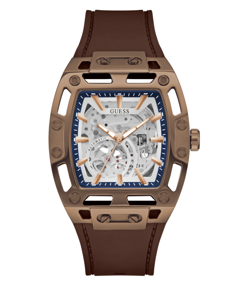 Guess Phoenix Silver Rectangle Mechanical Automatic Men Watch Watch Guess