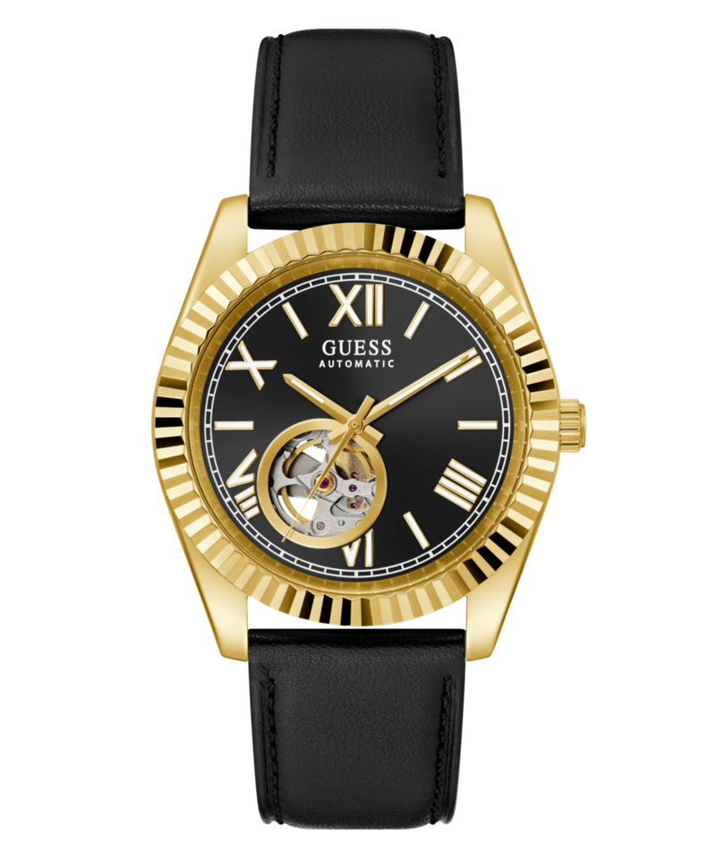 Guess Connoisseur Black Round Mechanical Automatic Men Watch Watch Guess