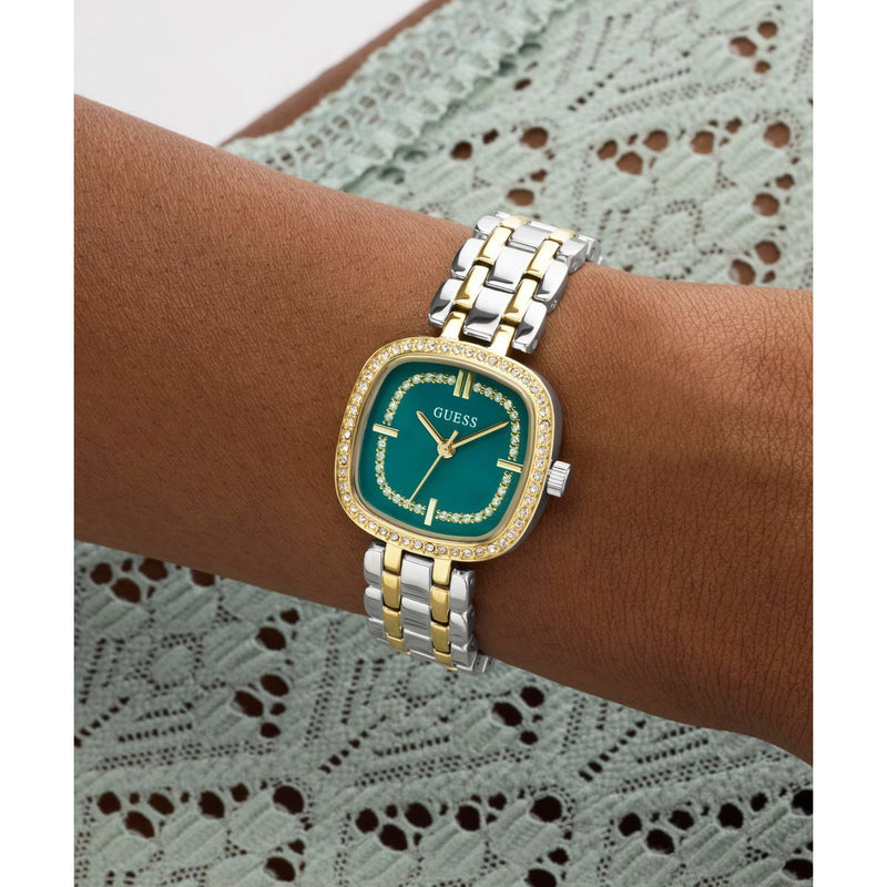 Guess Square 25mm Teal Dial Analog Women Watch - GW1018L6 Watch Guess
