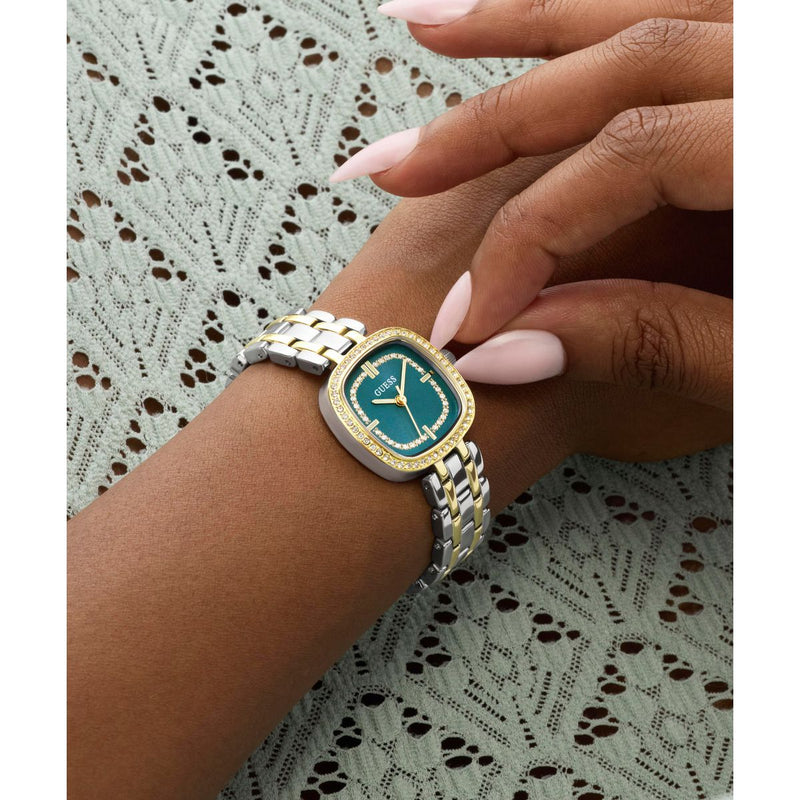 Guess Square 25mm Teal Dial Analog Women Watch - GW1018L6 Watch Guess