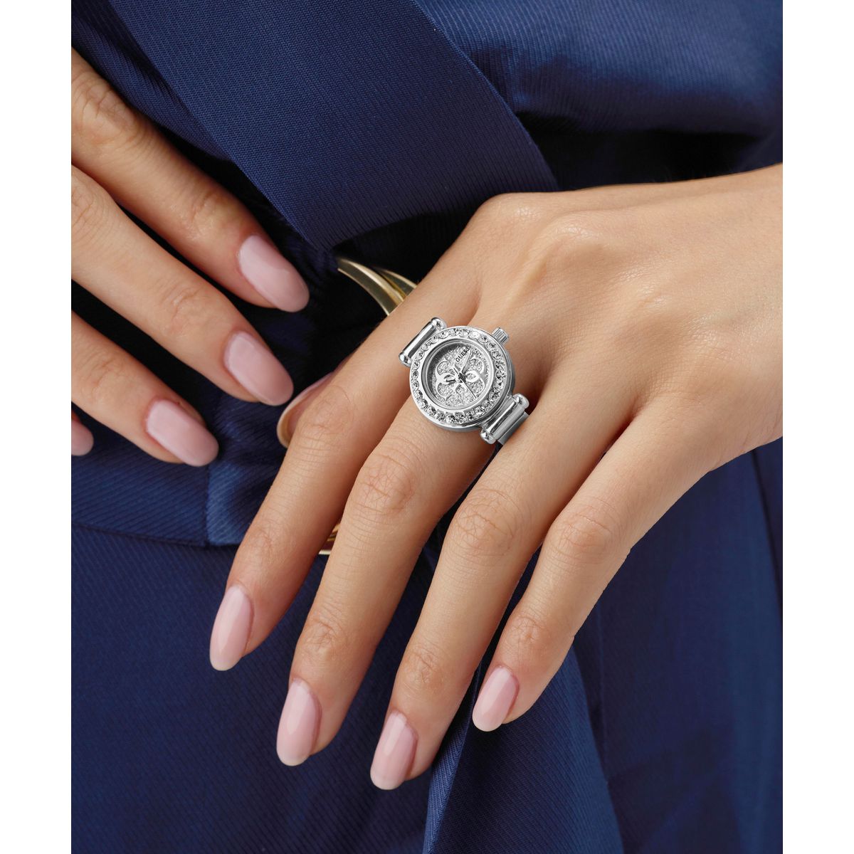 Guess Round 18mm Silver Dial Analog Women Watch - GW1022L1