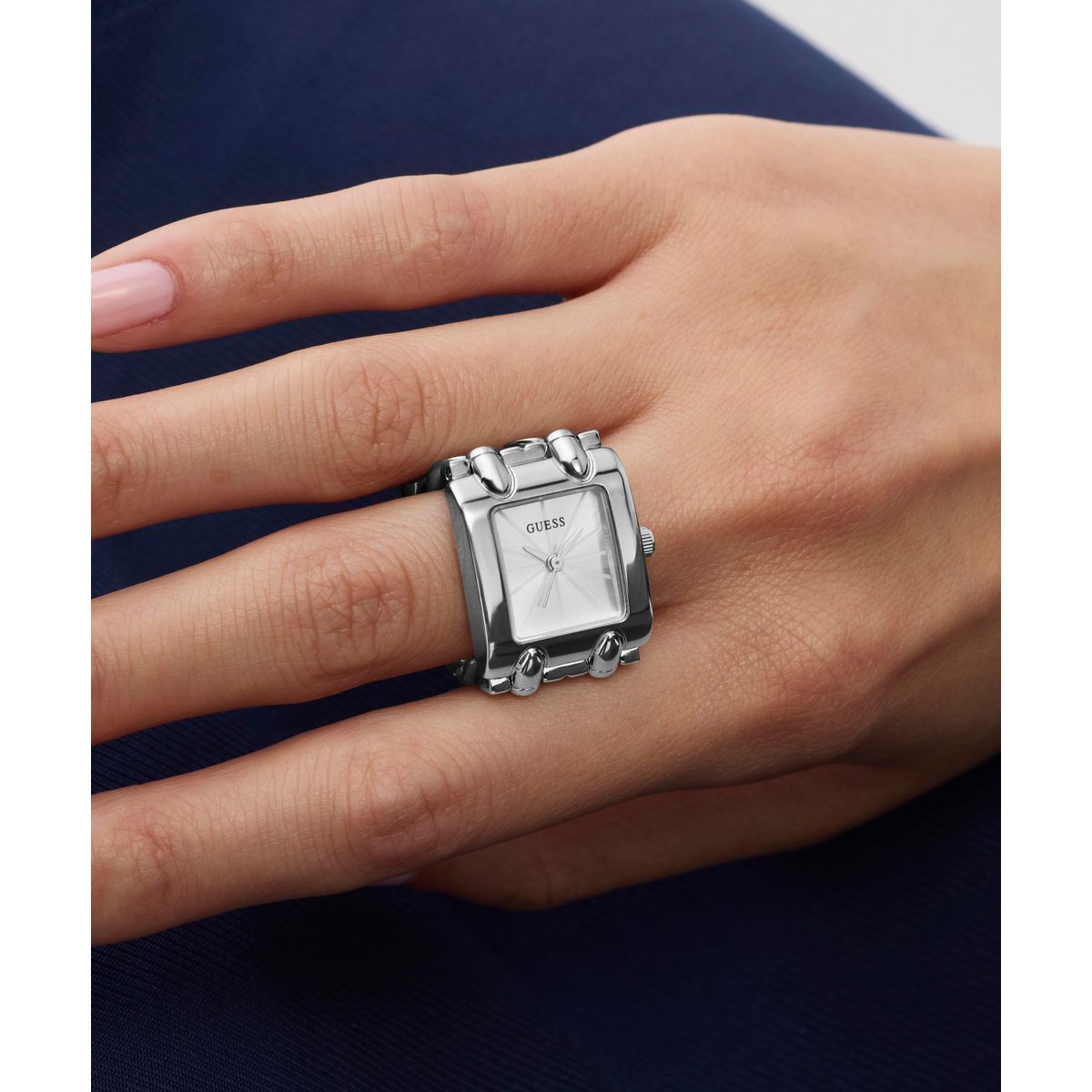 Guess Rectangle 18mm Silver Dial Analog Women Watch - GW1025L1 Watch Guess