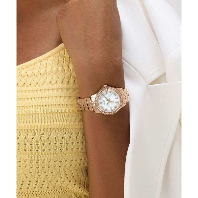 Guess Round 32mm White Dial Analog Women Watch - GW1027L4 Watch Guess