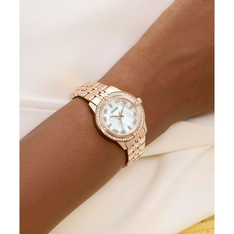 Guess Round 32mm White Dial Analog Women Watch - GW1027L4 Watch Guess