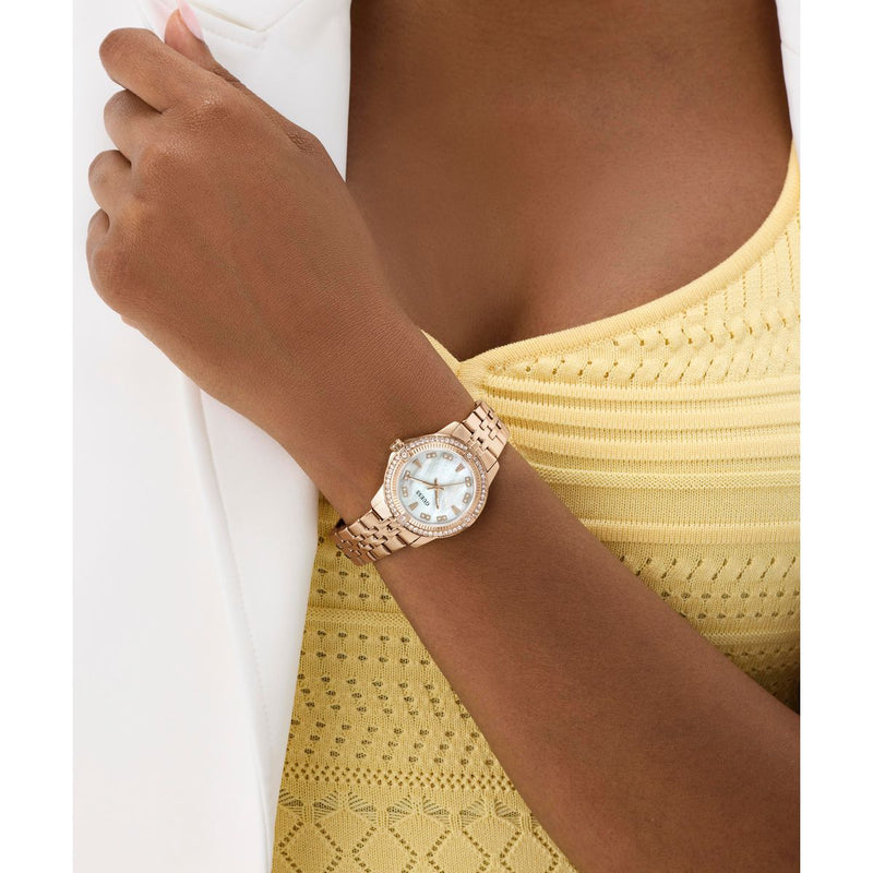 Guess Round 32mm White Dial Analog Women Watch - GW1027L4 Watch Guess