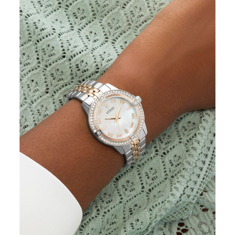 Guess Round 32mm White Dial Analog Women Watch - GW1027L5 Watch Guess