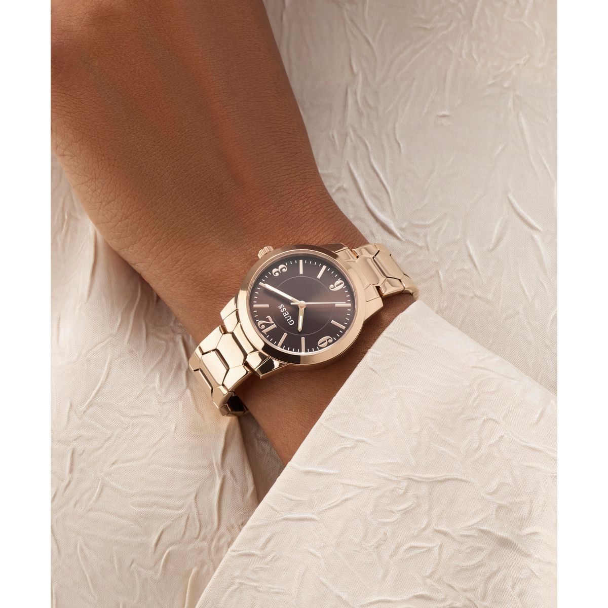Guess Round 34mm Brown Dial Analog Women Watch - GW1028L4 Watch Guess