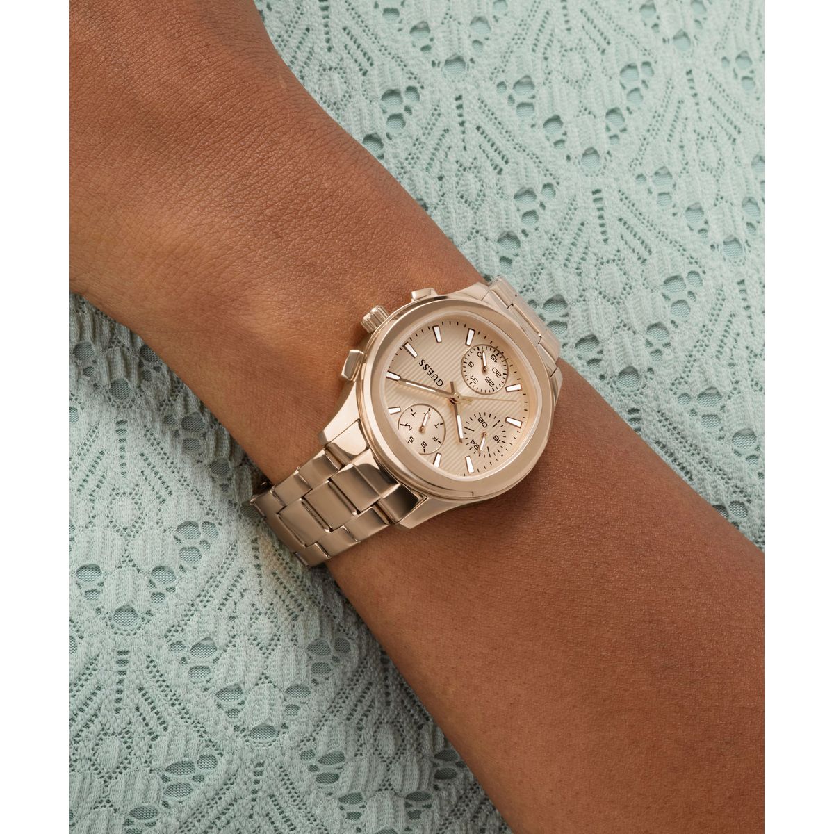 Guess Square 36mm Rose Gold Dial Analog Women Watch - GW1031L4 Watch Guess