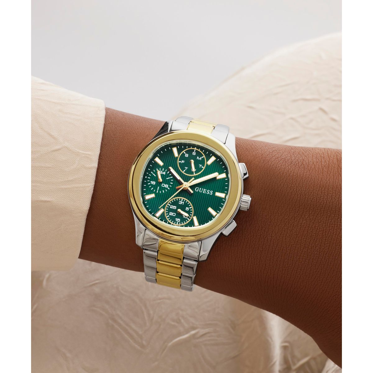 Guess Square 36mm Green Dial Analog Women Watch - GW1031L6 Watch Guess