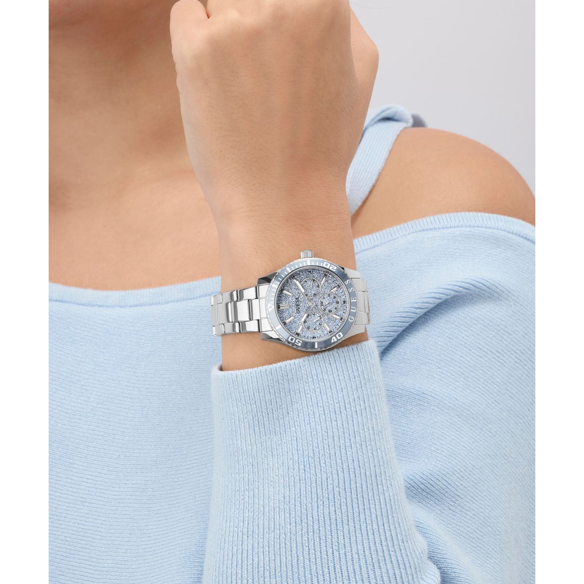 Guess Round 36mm Blue Dial Analog Women Watch - GW1035L1 Watch Guess