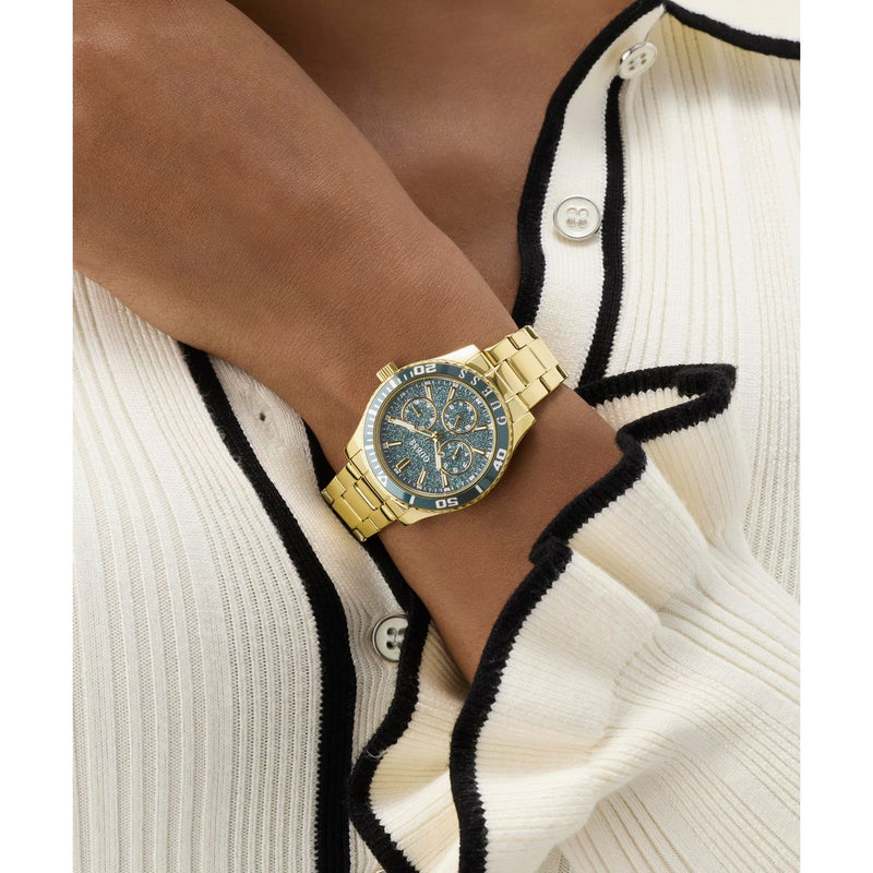 Guess Round 36mm Teal Dial Analog Women Watch - GW1035L2 Watch Guess