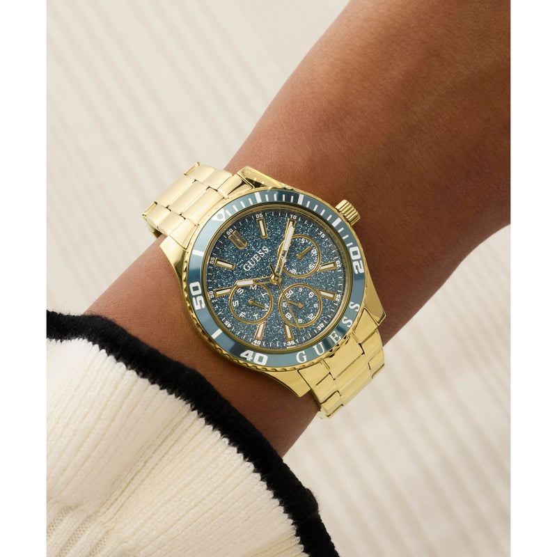 Guess Round 36mm Teal Dial Analog Women Watch - GW1035L2 Watch Guess