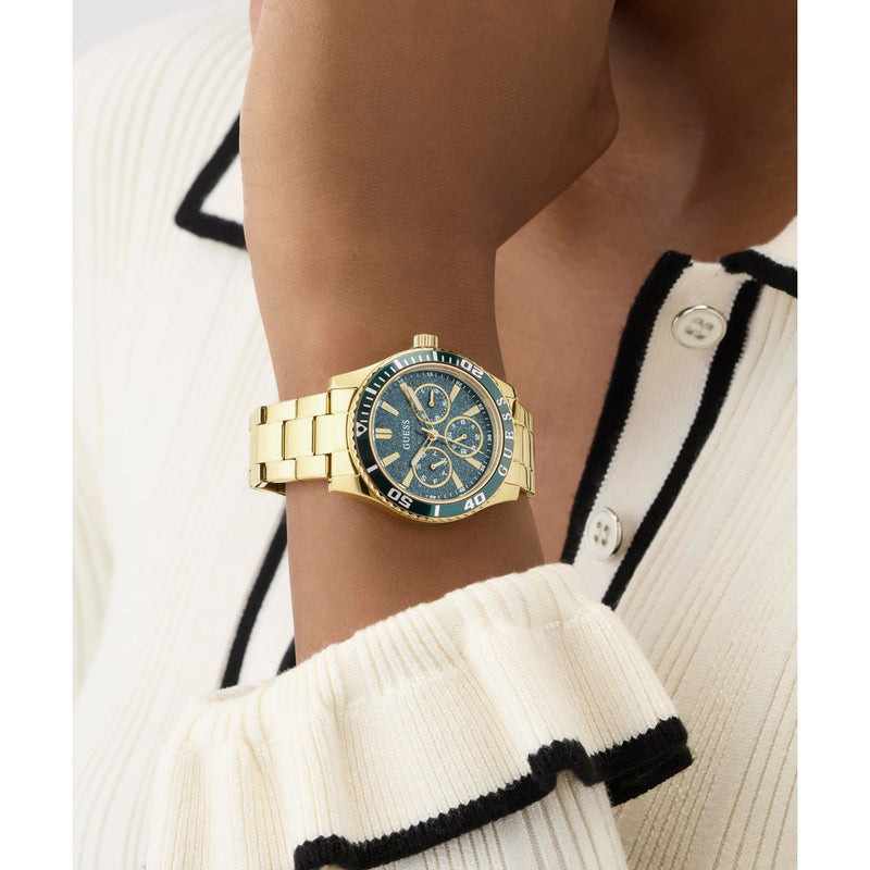 Guess Round 36mm Teal Dial Analog Women Watch - GW1035L2 Watch Guess