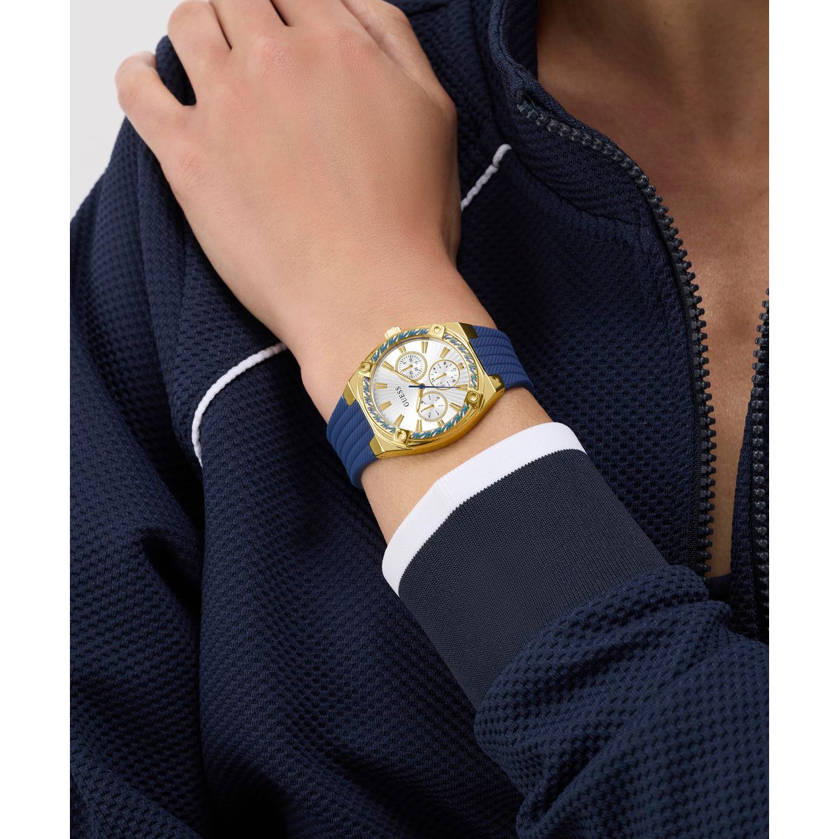Guess Round 35mm White Dial Analog Women Watch - GW1036L2