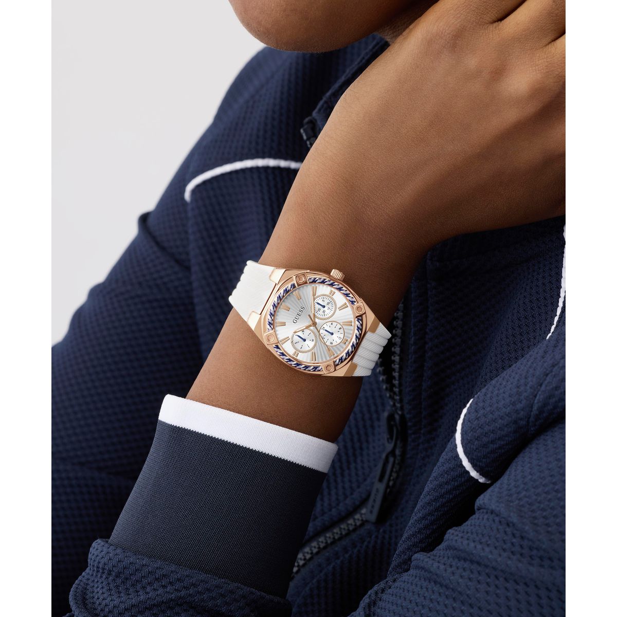 Guess Round 35mm White Dial Analog Women Watch - GW1036L4 Watch Guess