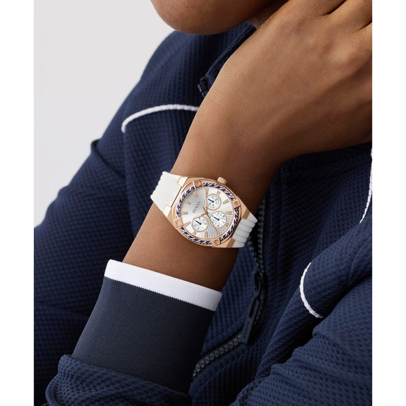 Guess Round 35mm White Dial Analog Women Watch - GW1036L4 Watch Guess