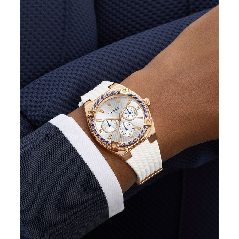 Guess Round 35mm White Dial Analog Women Watch - GW1036L4 Watch Guess