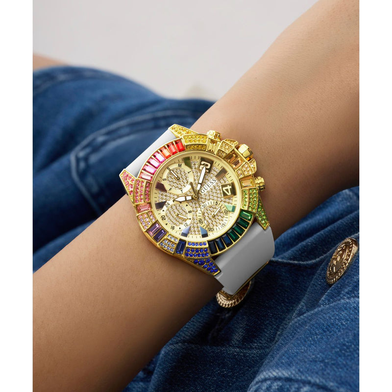 Guess Round 39mm Champagne Dial Analog Women Watch - GW1047L2 Watch Guess