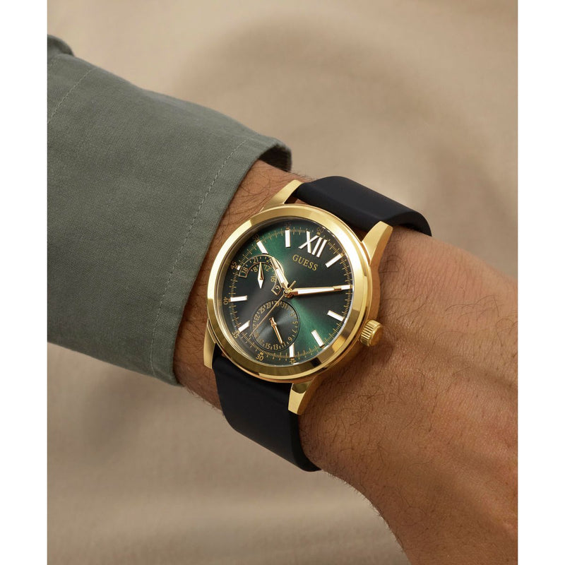Guess Round 42mm Green Dial Analog Men Watch - GW1056G2 Watch Guess