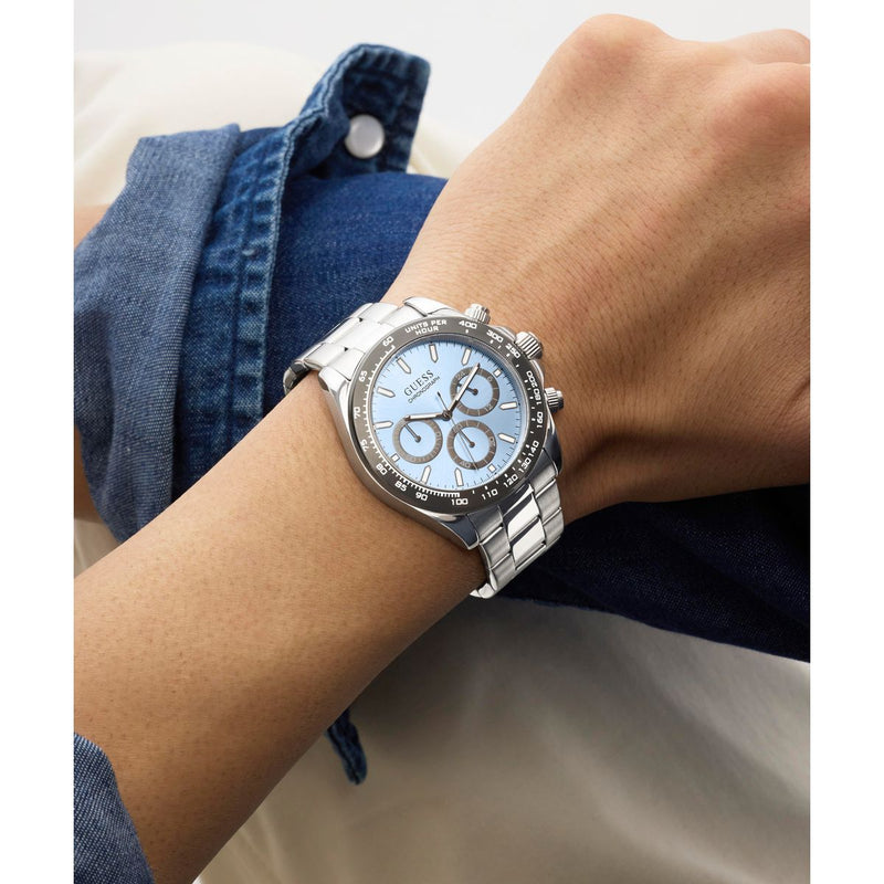 Guess Round 42mm Blue Dial Analog Men Watch - GW1058G1 Watch Guess