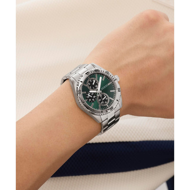 Guess Round 43mm Green Dial Analog Men Watch - GW1061G1 Watch Guess