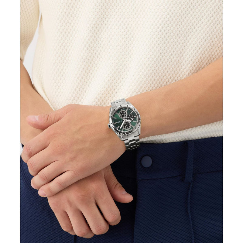 Guess Round 43mm Green Dial Analog Men Watch - GW1061G1 Watch Guess