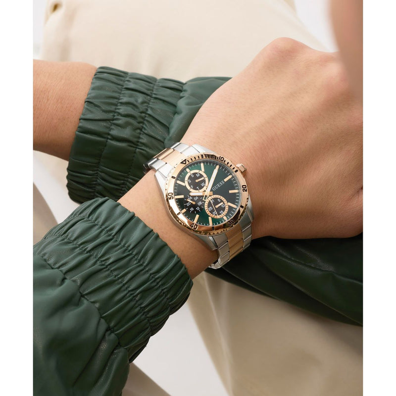 Guess Round 43mm Green Dial Analog Men Watch - GW1061G6 Watch Guess
