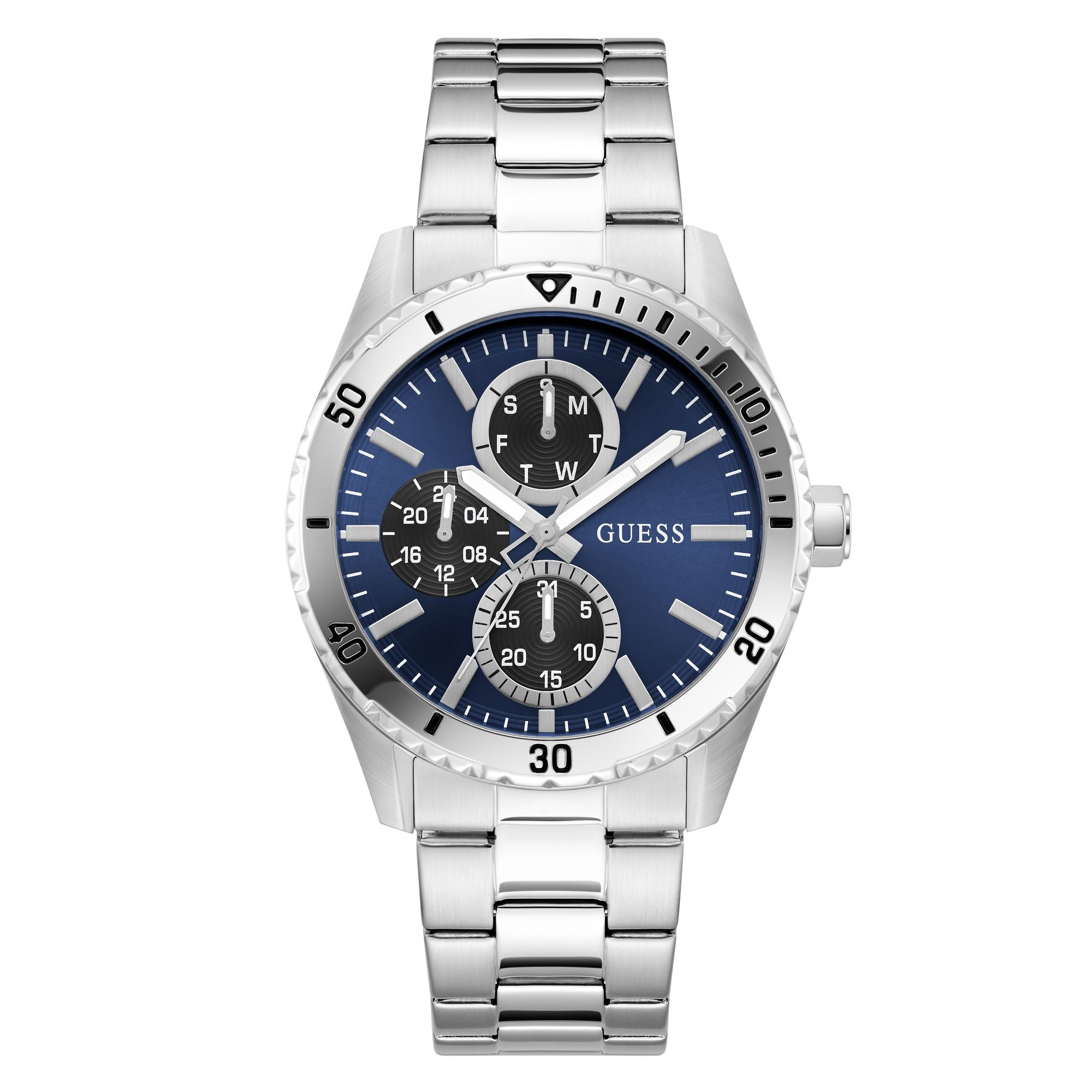 Guess Round 43mm Blue Dial Analog Men Watch - GW1061G7