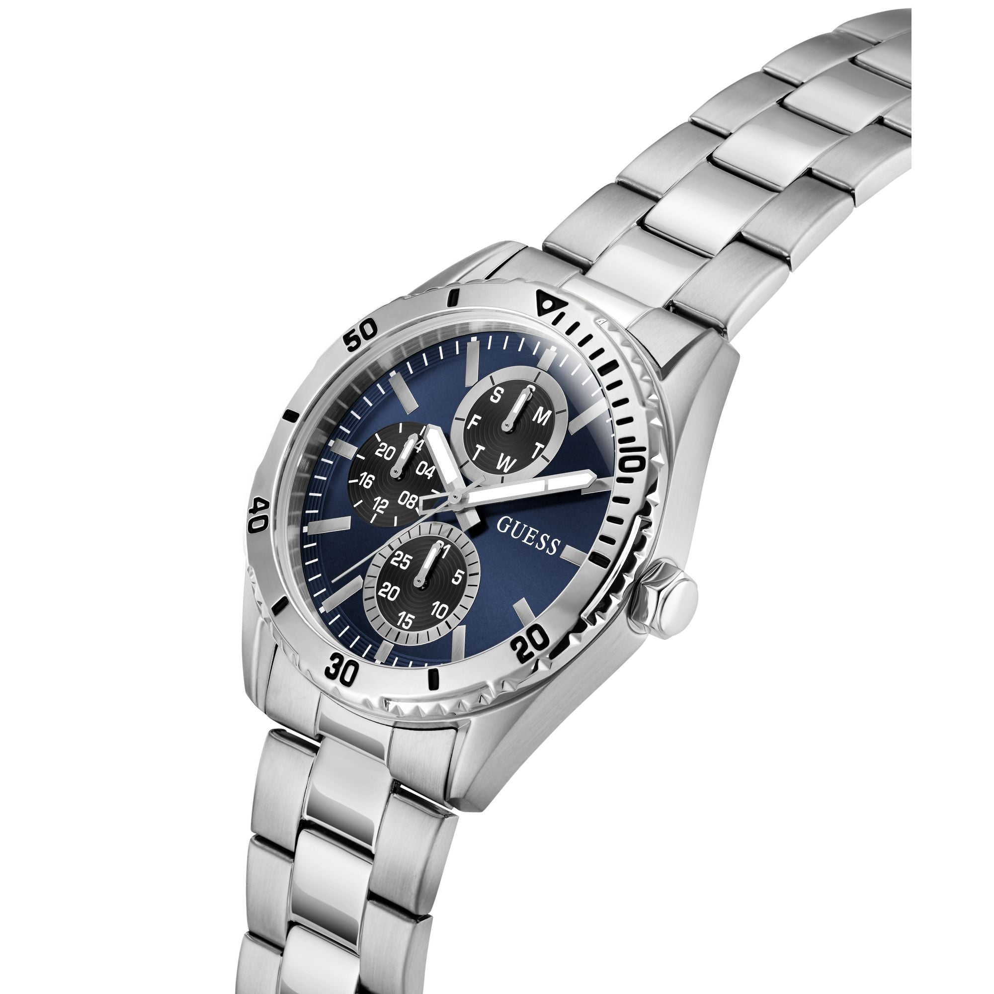 Guess Round 43mm Blue Dial Analog Men Watch - GW1061G7